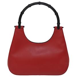 Gucci-GUCCI Sac à main en bambou Cuir Rouge 001 3761 Ep d'authentification4324-Rouge