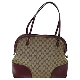 Gucci-GUCCI GG Canvas Shoulder Bag Bordeaux Beige 323673 Auth bs14437-Beige,Other