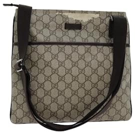Gucci-GUCCI GG Supreme Shoulder Bag PVC Beige 141626 Auth bs14443-Beige