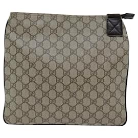 Gucci-GUCCI GG Supreme Shoulder Bag PVC Beige 141626 Auth bs14443-Beige