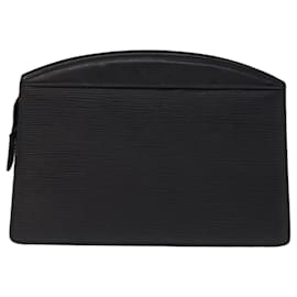 Louis Vuitton-LOUIS VUITTON Epi Trousse Crete Clutch Bag Black M48402 LV Auth 75464-Black