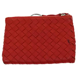 Autre Marque-BOTTEGA VENETA INTRECCIATO Monedero Piel Rojo Auth bs14630-Roja