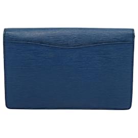 Louis Vuitton-LOUIS VUITTON Epi Montaigne 27 Clutch Bag Blue M52655 LV Auth 75166-Blue