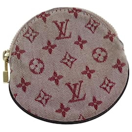 Louis Vuitton-LOUIS VUITTON Monogramm Mini Porte Monnaie Ron Geldbörse Rot M92462 Auth hk1287-Rot