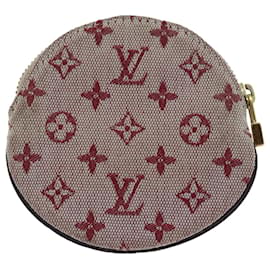 Louis Vuitton-LOUIS VUITTON Monogram Mini Porte Monnaie Ron Coin Purse Red M92462 Auth hk1287-Red