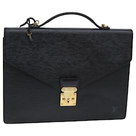 Louis Vuitton-LOUIS VUITTON Epi Porte Documentos Pasta Bandouliere Preto M54467 Ep de autenticação4210-Preto