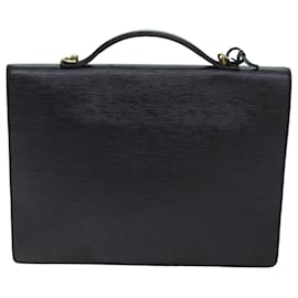 Louis Vuitton-LOUIS VUITTON Epi Porte Documentos Pasta Bandouliere Preto M54467 Ep de autenticação4210-Preto