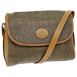 Gucci-GUCCI Sac bandoulière Toile enduite Beige Auth bs14444-Beige