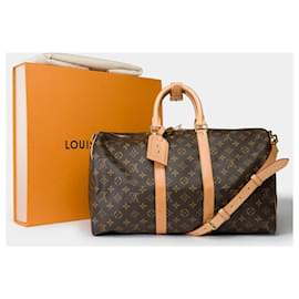 Louis Vuitton-Sac LOUIS VUITTON Keepall en Toile Marron - 101919-Marron