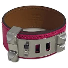 Hermès-HERMES Pulseras T.  Cuero-Rosa