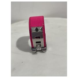 Hermès-HERMES Pulseras T.  Cuero-Rosa