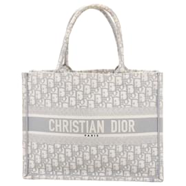 Dior-Christian Dior Oblique Book Tote Borsa tote media in tela grigia-Grigio