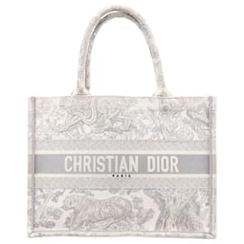 Dior-Christian Dior Toile Doo JUY Borsa da ricamo per libri Borsa media in tela grigia-Grigio