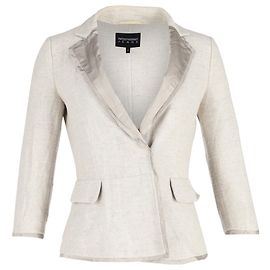 Giorgio Armani Blazer de terno feminino Emporio Armani linho creme Branco Cru