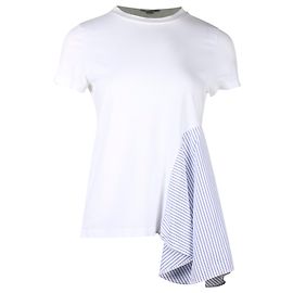 Stella Mc Cartney Camiseta Stella McCartney Stripe Panel em algodão branco Branco