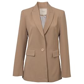 Maje-Maje Single Breasted Blazer in Beige Polyester-Beige