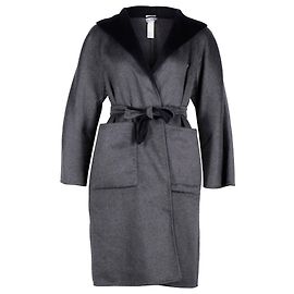 Max Mara Reversible Lilia Coat in Grey and Black Cashmere Grey