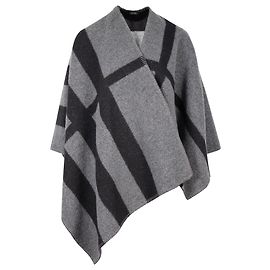 Burberry Prorsum Mega Check Cape in Grey Wool Grey