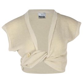 Jacquemus Le Haut Noué Cropped Top aus beiger Wolle Beige