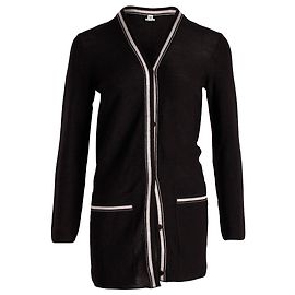 Hermès Hermes Strickjacke mit Kontrastknöpfen aus dunkelbrauner Schurwolle Braun
