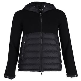 Giubbotto Moncler con cappuccio e pannelli imbottiti in cotone poliestere nero Nero