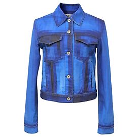 Loewe Chaqueta Pixelada de Mujer en Denim de Algodón Azul Azul Azul claro