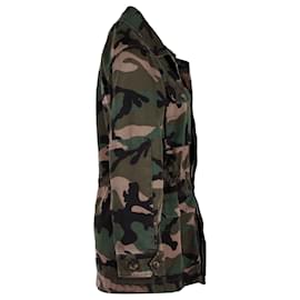 Autre Marque- Valentino Camo Jacket in Olive Cotton-Green,Olive green