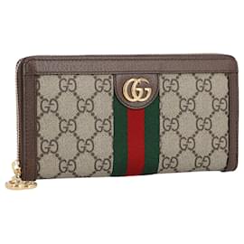 Gucci-Gucci Ophidia Gg Zip Around Wallet Beige-Brown,Beige