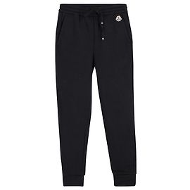 Moncler Drawstring Track Pants in Black Cotton Black