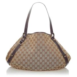 Gucci-Gucci GG Canvas Abbey Shoulder Bag Canvas Shoulder Bag 130736 in Good condition-Other