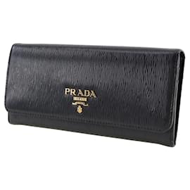 Prada-Prada Vitello Move Continental Flap Travel Wallet Leather Long Wallet 1MH132 in good condition-Other