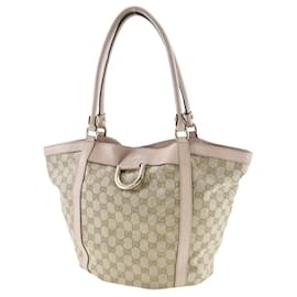 Gucci-Gucci GG Canvas D-Ring Tote Bag  Canvas Shoulder Bag in Fair condition-Other