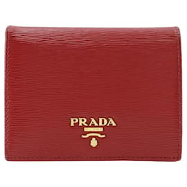 Prada-Prada Vitello Move Bifold Wallet  Leather Short Wallet IMV204 2EZZ F0D1700 in good condition-Other