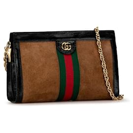Gucci-Gucci Suede Ophidia Chain Shoulder Bag Suede Shoulder Bag 503877 in good condition-Other