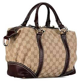 Gucci-Gucci GG Canvas Horsebit Nail Handbag  Canvas Handbag 189893.0 in good condition-Other