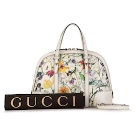 Gucci-Gucci Leather Flora Nice Handbag  Leather Handbag 309617 in good condition-Other