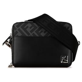 Fendi-Fendi Leather Organizer Crossbody Bag 7M0357 in Great Condition-Black