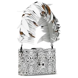 Louis Vuitton-Louis Vuitton Petite Malle con stampa leopardata bianca e cinturino con frange-Altro