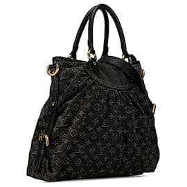 Louis Vuitton-Louis Vuitton Black Monogram Denim Neo Cabby GM-Nero