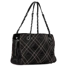 Chanel-Chanel Gray Paris-Edinburgh Saltire Suede Tote-Grey,Dark grey