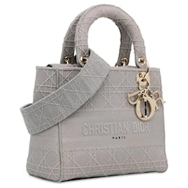 Dior-Dior Gray Medium Cannage Lady D-Lite-Grey