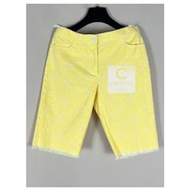 Chanel-CC Logo No 5 Denim Shorts-Yellow