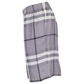 Burberry-Burberry Short En Sergé De Mulberry À Carreaux Bradeston En Soie Grise-Gris