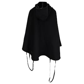 Louis Vuitton-Louis Vuitton 2020 Monogram Hooded Cape in Black Wool-Black