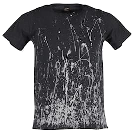 Jean Paul Gaultier-Jean Paul Gaultier Men's Paint Splatter T-shirt in Black Cotton-Black