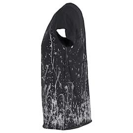 Jean Paul Gaultier-Jean Paul Gaultier Men's Paint Splatter T-shirt in Black Cotton-Black