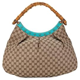 Gucci-Gucci GG Canvas Bamboo Handbag  Canvas Handbag 124293 in Good condition-Other
