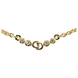Dior-Dior CD Logo Rhinestone Necklace  Metal Necklace in Excellent condition-Other