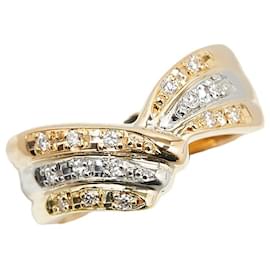 & Other Stories-Pt900 Platinum K18YG Yellow Gold K18PG Pink Gold Diamond Ring in Excellent Condition-Silvery