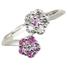 & Other Stories-K18WG White Gold Pink Sapphire Flower Ring in Excellent Condition-Silvery